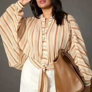 Anthropologie Tie-Front Blouse